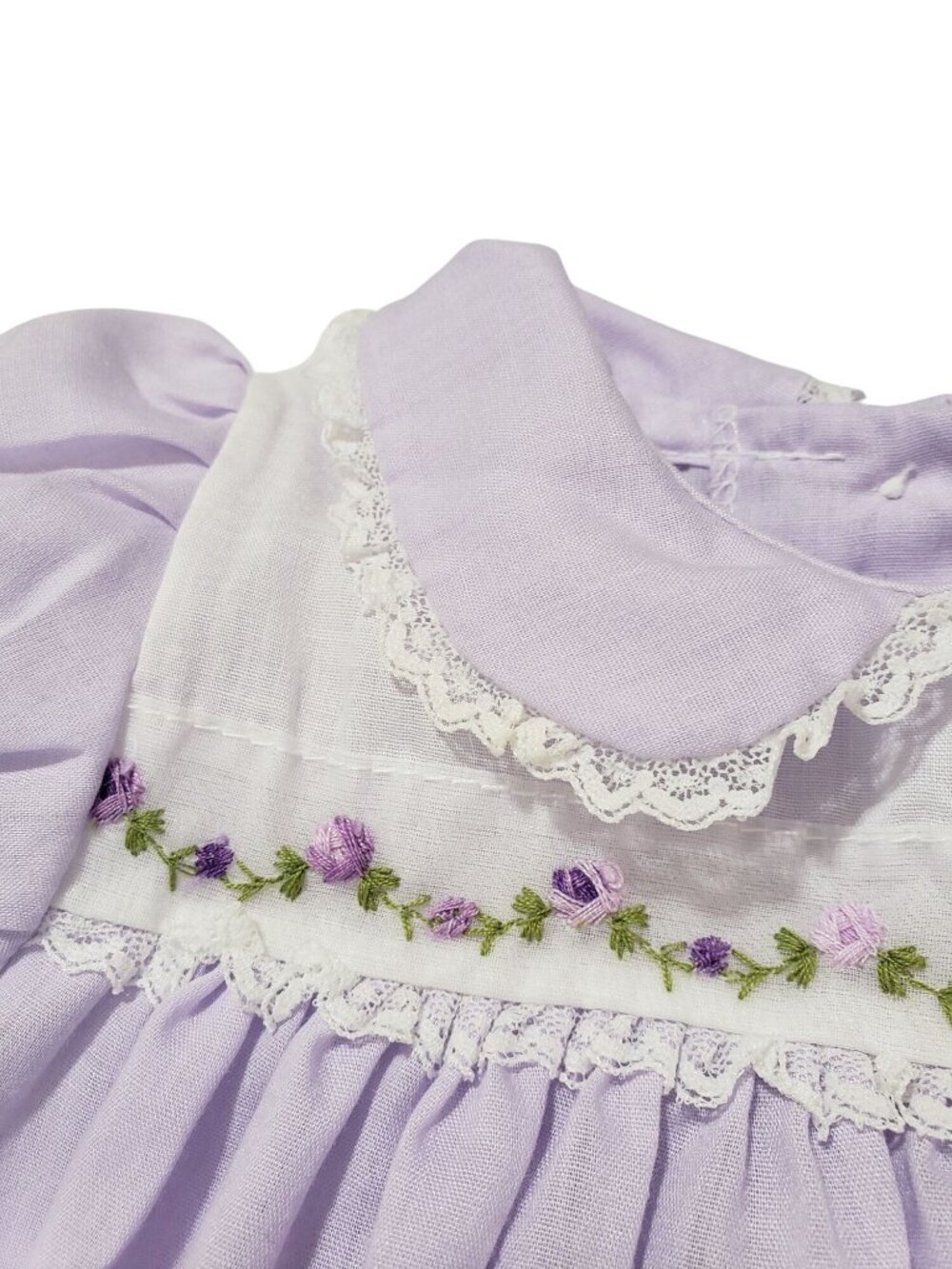 Vintage Alexis Lilac Purple Embroidered Flowers Frilly Party Dress 3 Months - Picture 3 of 12